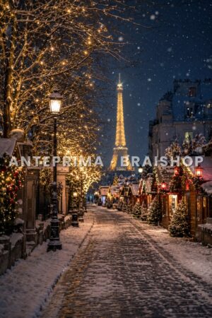 Wall art Parigi Natale sotto la neve anteprima BraiShop