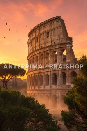 Wall art Roma Colosseo al tramonto anteprima BraiShop