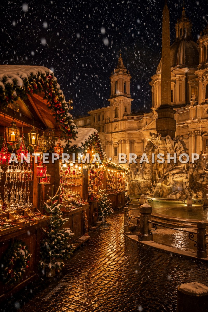 Wall art Roma Piazza Navona Natale mercatini anteprima BraiShop