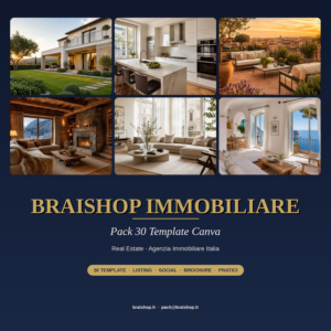 Pack 30 Template Canva — copertina del libro digitale BraiShop