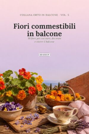 Fiori commestibili in balcone — copertina del libro digitale BraiShop